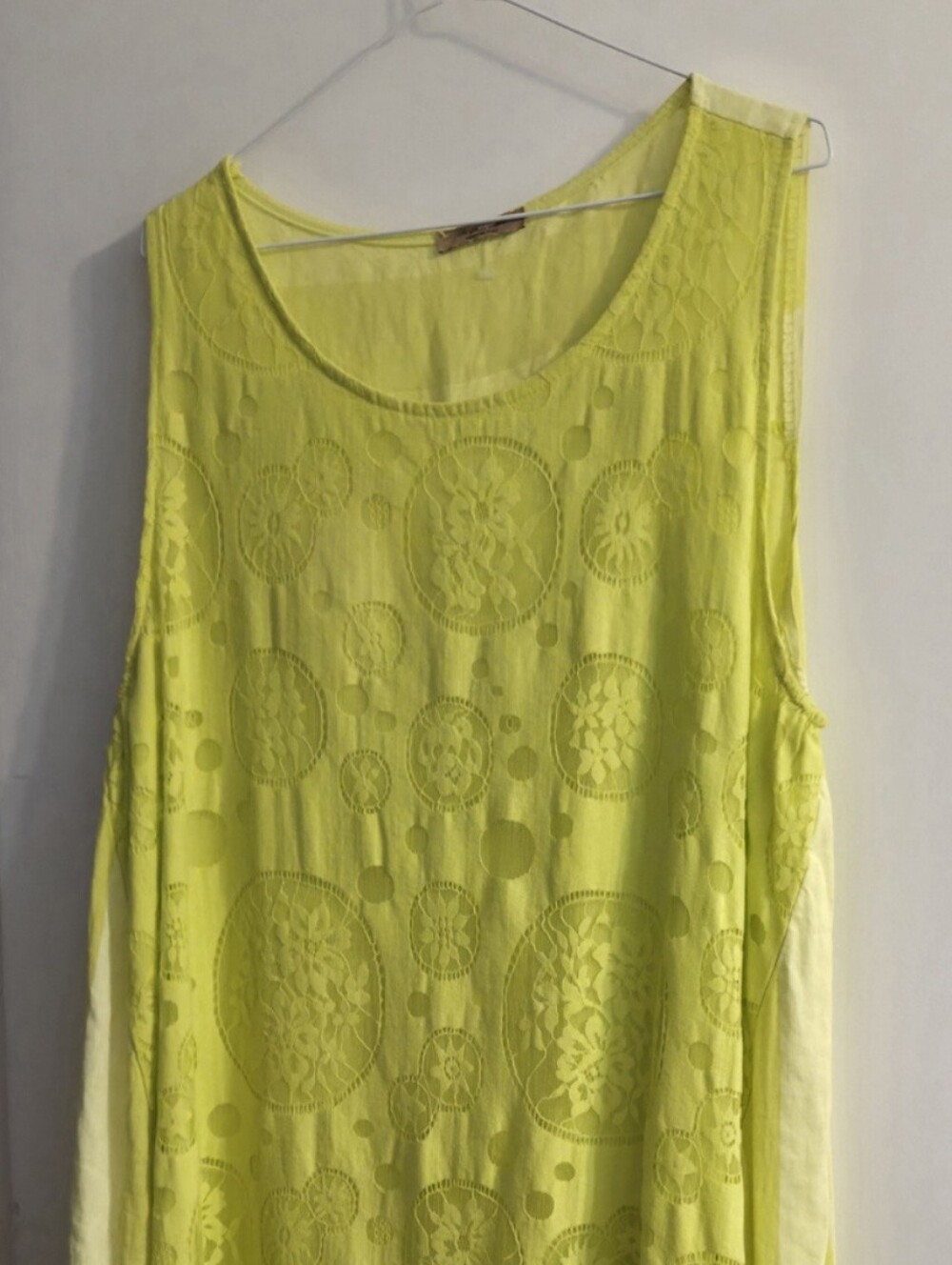 Beyond Capri Italian Linen Lace Large Summer Dress Coastal Grandmother